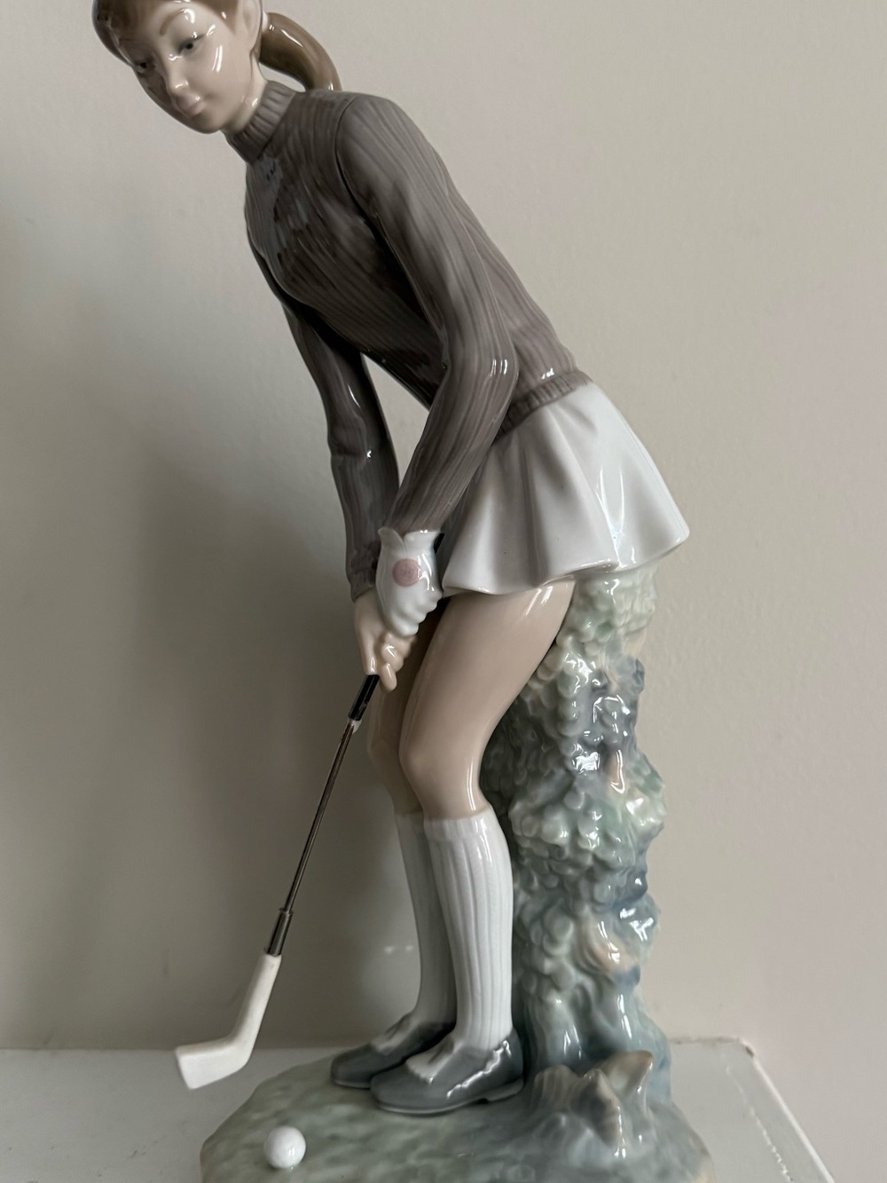 Porcelain Female Golfer Figurine